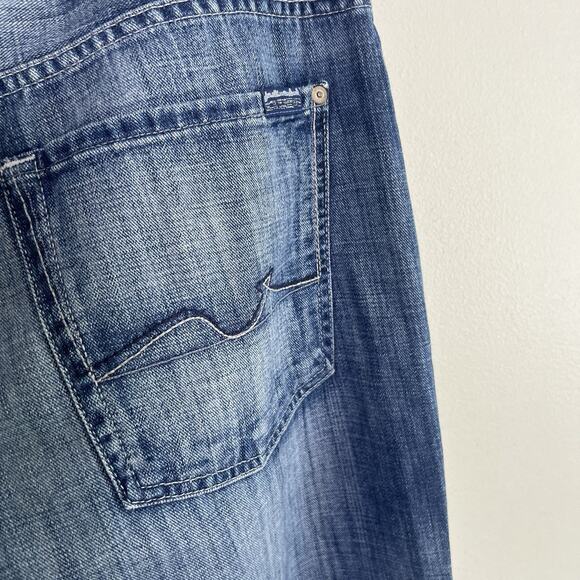 7 For All Mankind Men's Austyn Jeans Sz 40x34 Faded Denim Straight Leg Blue - Picture 15 of 16